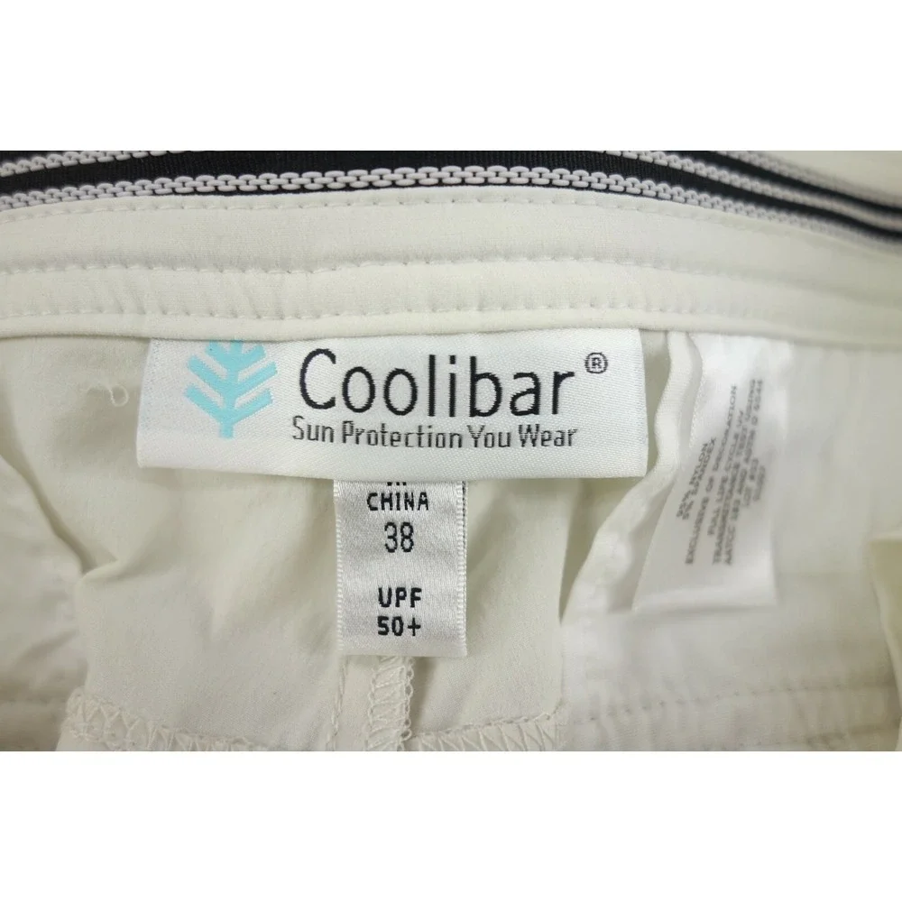 Coolibar UPF 50+ Sun Protection Light Khaki Men's SZ 38 Trek Hiking Golf Shorts‎